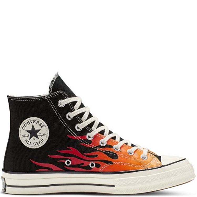 black converse with flames