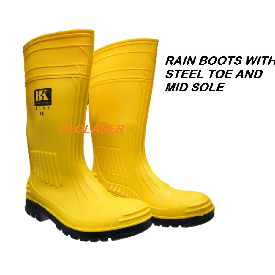 Yellow Safety Rain Boots With Steel Toe And Mid Sole Shopee Malaysia 2929