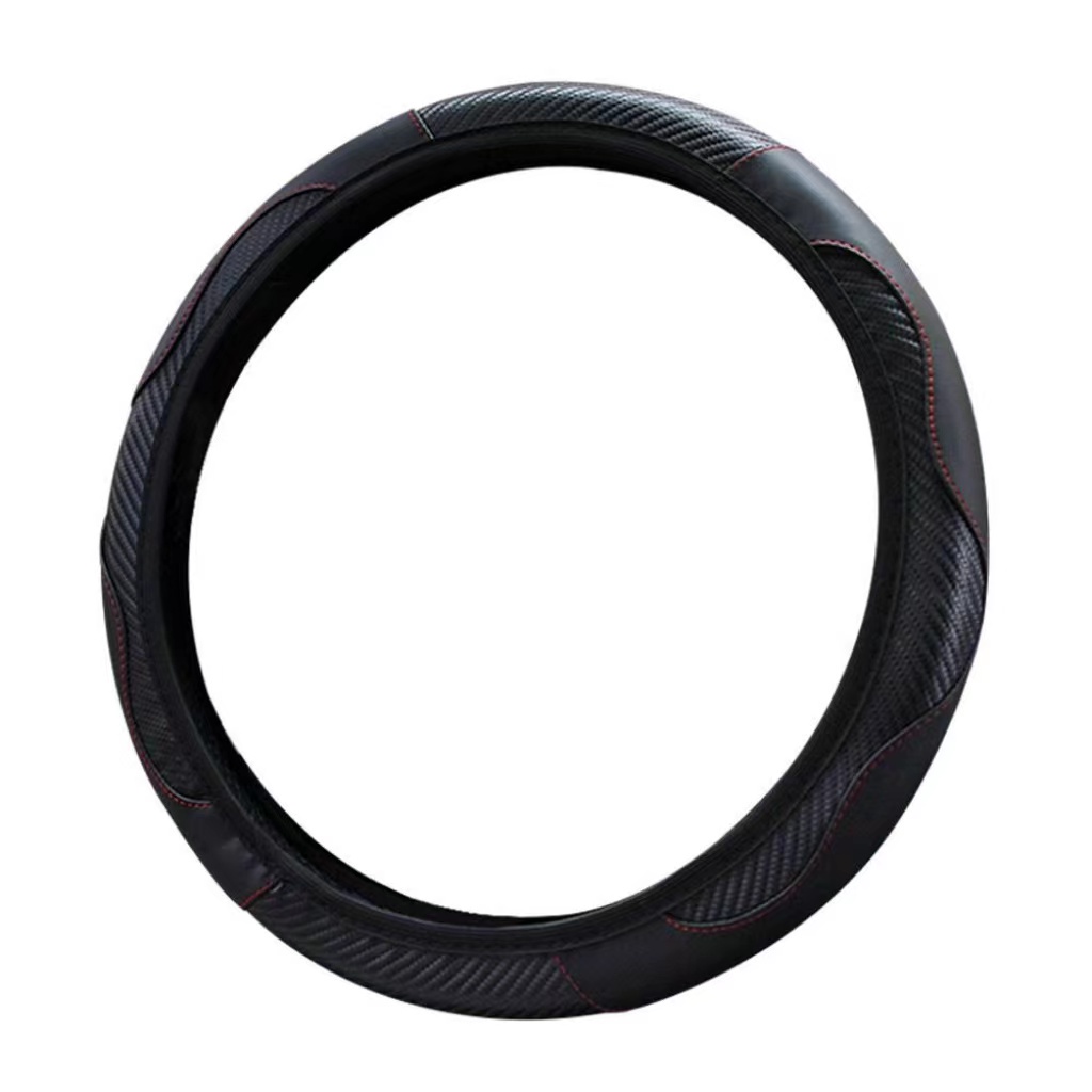 Universal Car Steering Cover Carbon 6D PU Leather Steering Wheel Cover