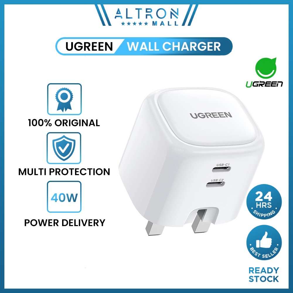 UGREEN 40W PD Charger Quick Charge 4.0 3.0 Dual Port Type C PD 20w USB C Fast Charging iPhone Samsung Xiaomi