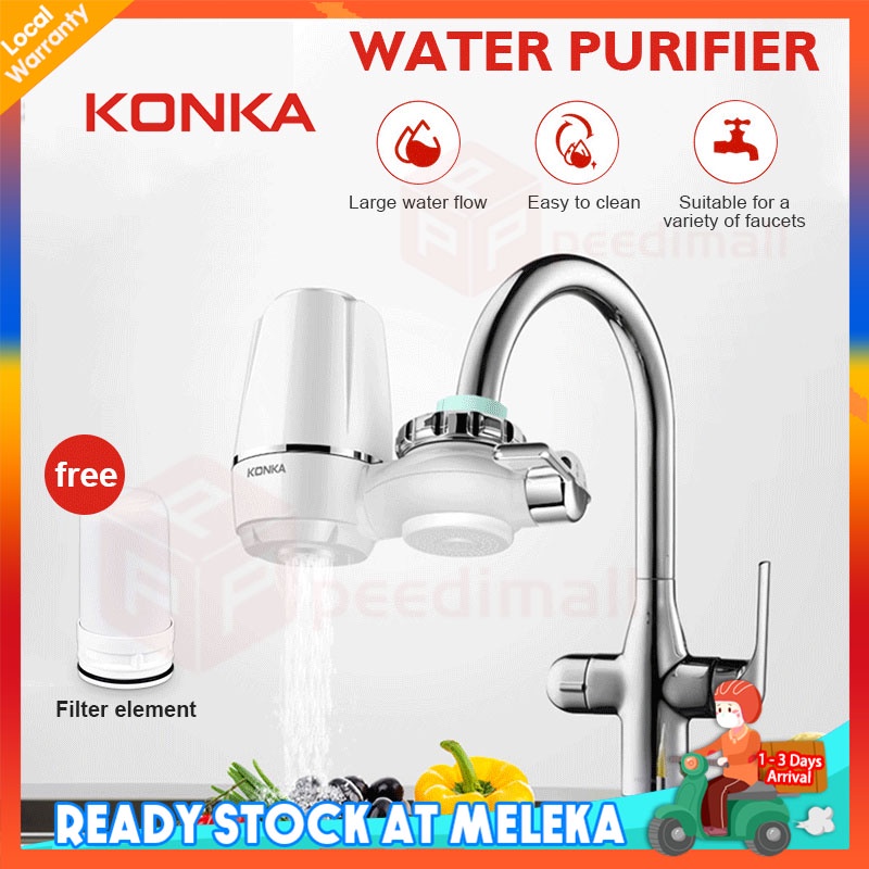 KONKA Water Tap Filter Purifier Penapis Air Mini Tap 滤水器 淨水器 Kitchen Bathroom Faucet Washable Water Include 4Pcs Filters