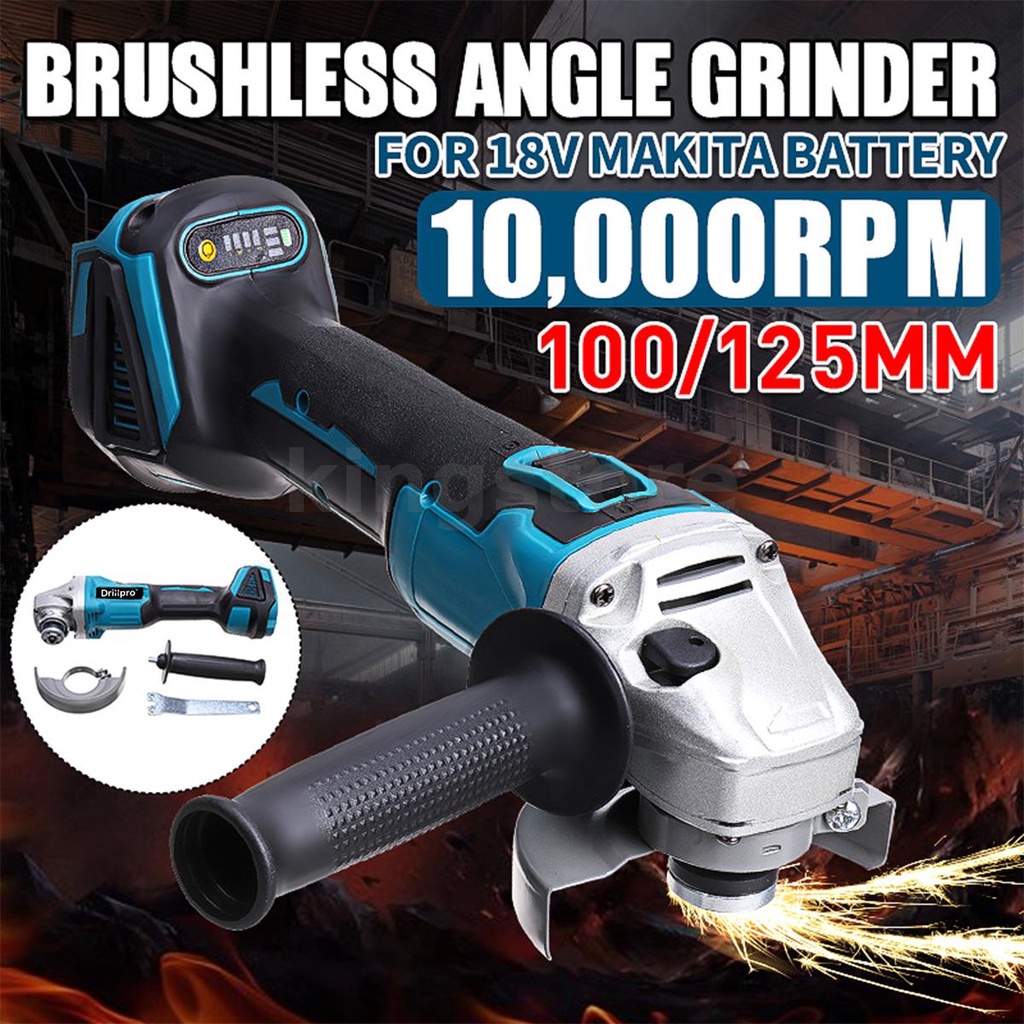 125mm Cordless Angle Grinder Variable 4 Speed DIY Cutting Grinder ...