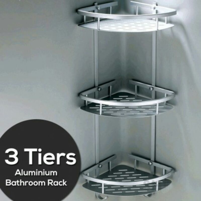 Corner Shelf rack Bathroom Wall Rack 3tier Shopee Malaysia