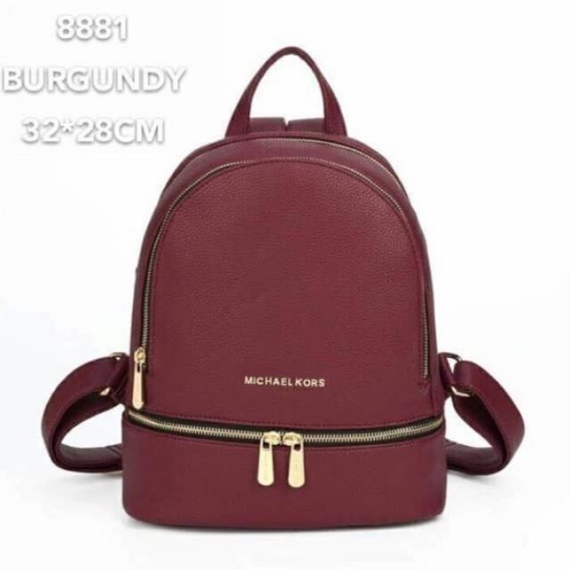 michael kors burgundy backpack