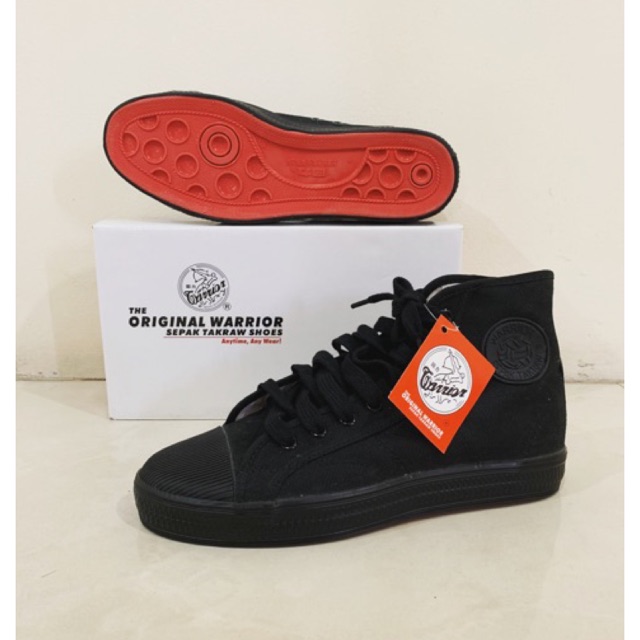 WB8B WARRIOR High Cut Kasut Sepak Takraw Hitam | Warrior High Cut Sepak