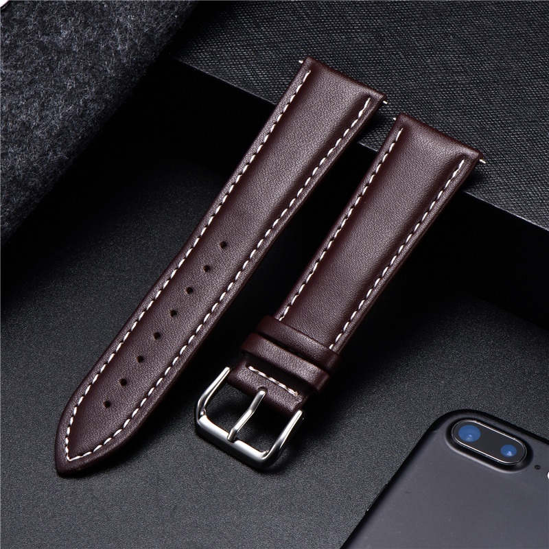 Business Soft Genuine Leather Strap Calfskin Men's Ladies Strap Watch Accessories Bracelet 16mm 18mm 20mm 22mm 24mm