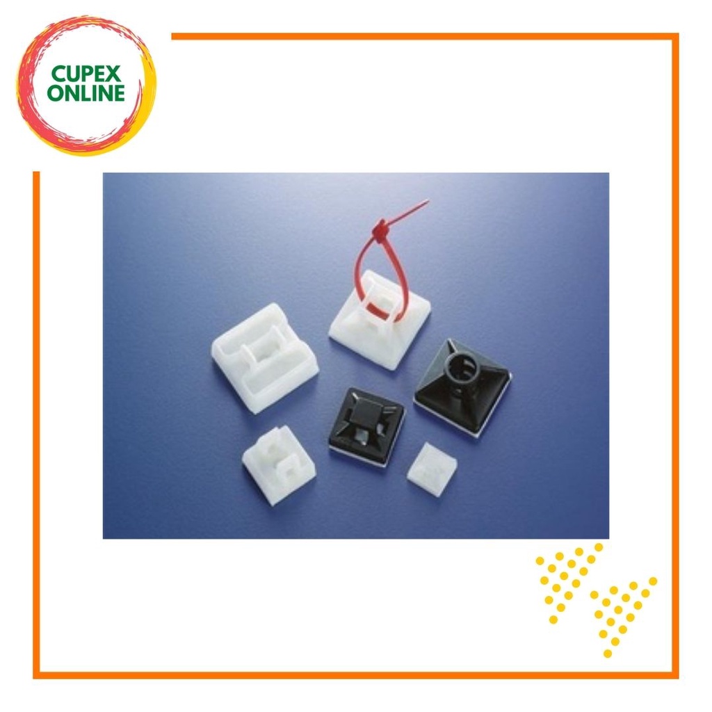 [100 pcs] KSS HC102 SelfAdhesive Cable Tie Mount 28.6mm (cupex