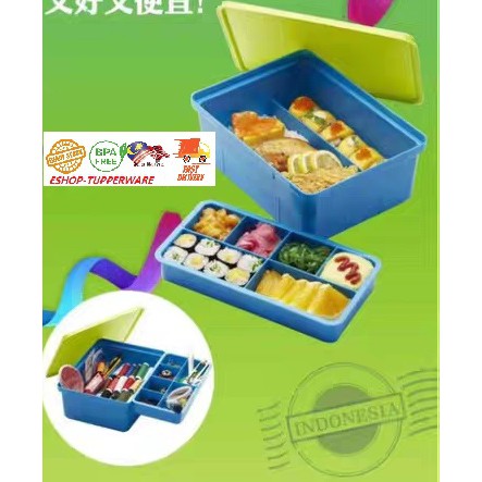 Tupperware Large 2 Lier Lunch Serve (Blue)/Tupperware Large Lunch Serve (Blue)/Tupperware Multi storage box