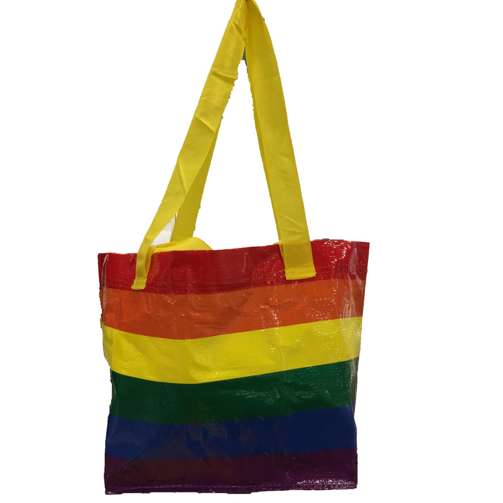 < Shopee Issues Electronic Invoices On Behalf > Super IKEA Daigou-27x27 Petty Bourgeoisie Rainbow Bag/Eco-Friendly Bag/Shopping Bag/Rainbow Bag/Eco-