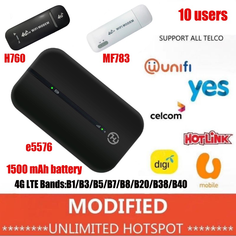 MODIFIED Unlimited 4G Wifi Router 150Mbps Ufi Hotspot Car
