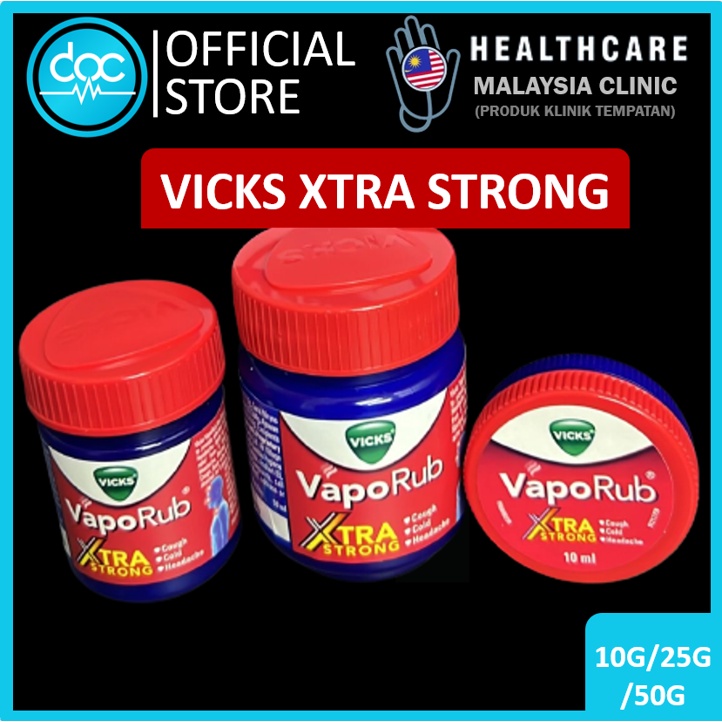 Vicks Xtra Strong Extra Strong Vapo Rub Vick Flu Relief Vaporub Vaporising Ointment 10g 25g 50g 6906