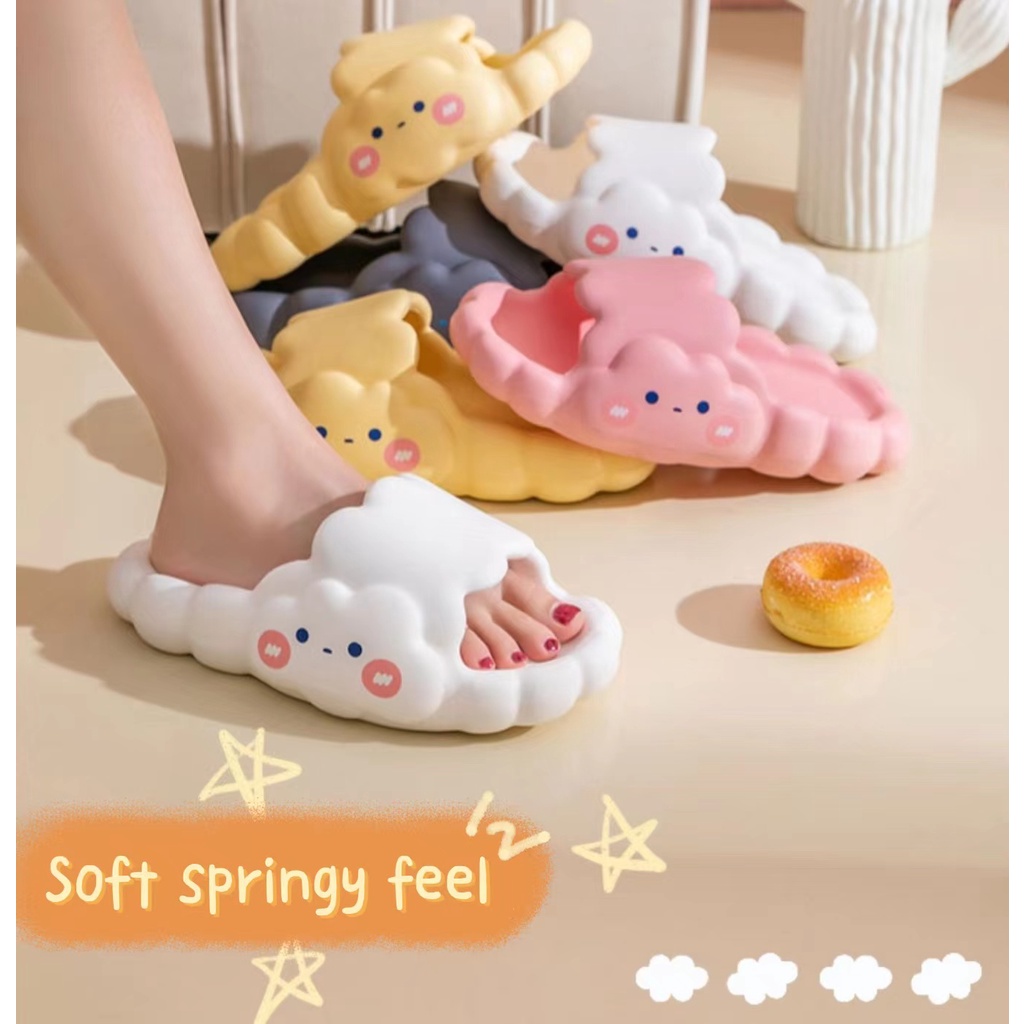 Cute cartoon Cloud Cartoon Slippers Women Slipper indoor antiskid EVA Thick Platform Sole Beach Slippers