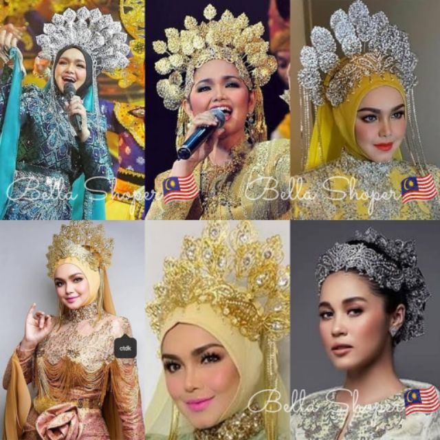 Crown Daun  Kebaya Tarian Melayu Cekak Cucuk Sanggul  