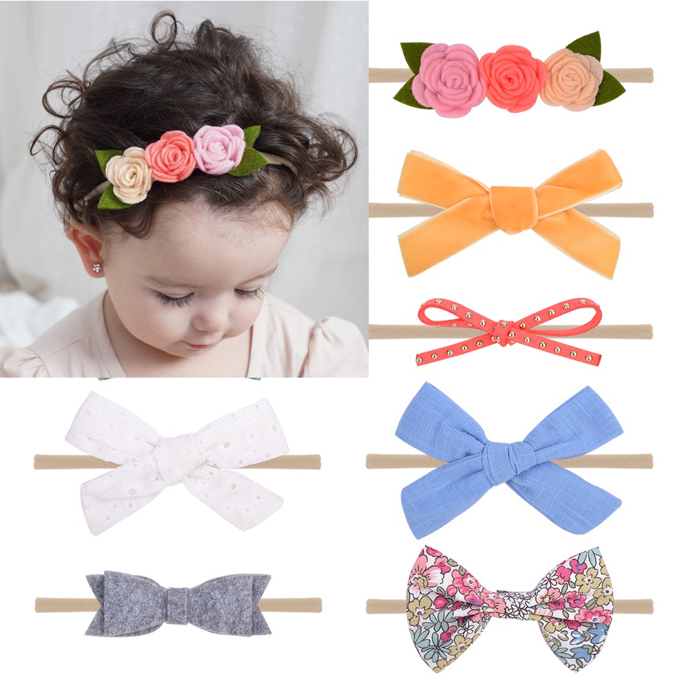 Baby Girls Hair Bows Headband Flower Cute Hair Band Elastic Hair Accessories  for Kids Infants Newborn | Shopee Malaysia