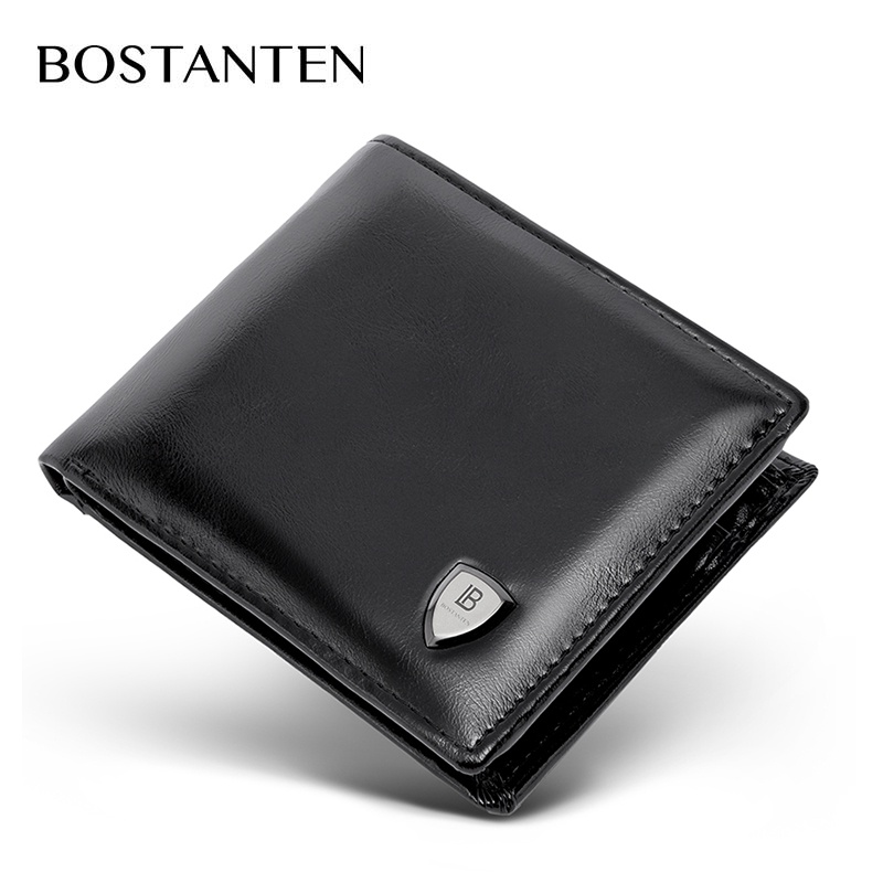 Bostanten Men's Triple PU Leather Zipper Coin Purse With Box - Black/Brown/Coffee