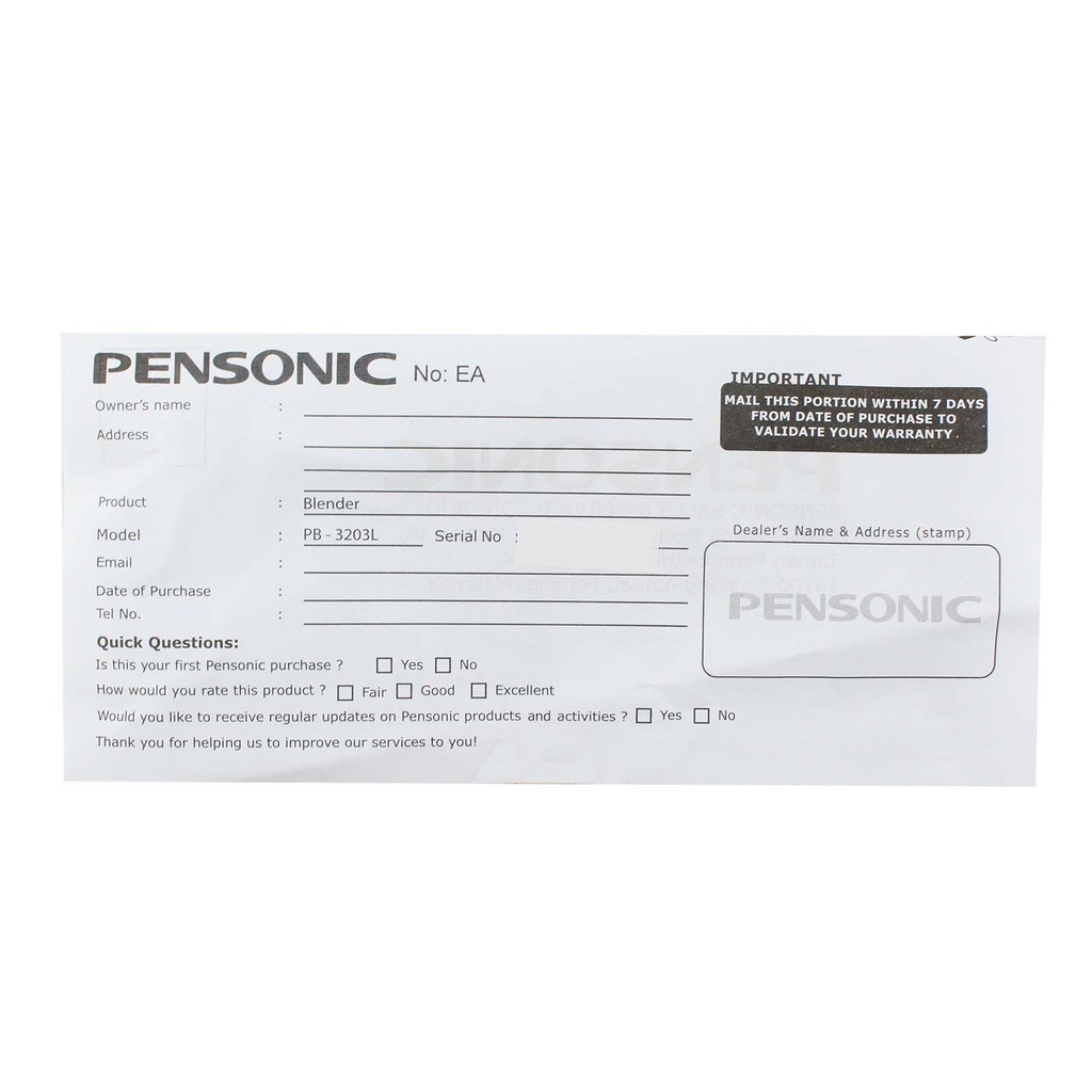 Pensonic Blender PB-3203L