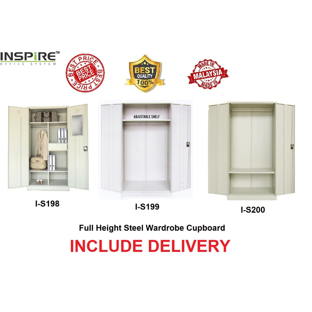 Full Height Steel Wardrobe Cupboard | Office Cabinet | Shopee Malaysia