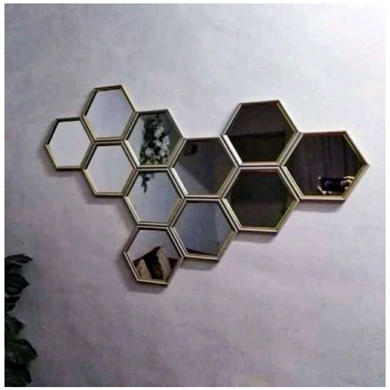 Hot Selling Viral Cermin Hexagon Mirror Cermin Hexagon Wall Decoration Cermin Hiasan Dinding Nordic Wall Deco Shopee Malaysia