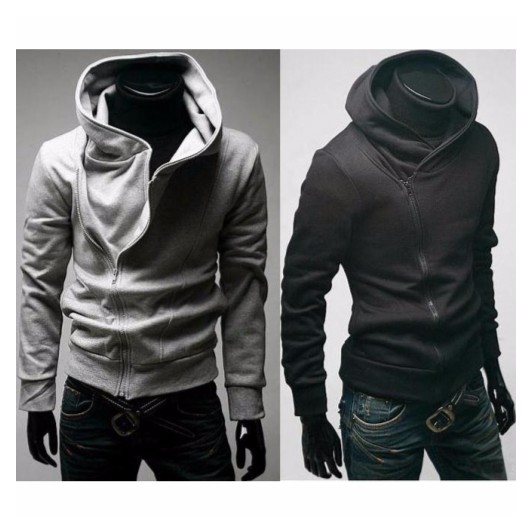 mens side zipper hoodie jacket