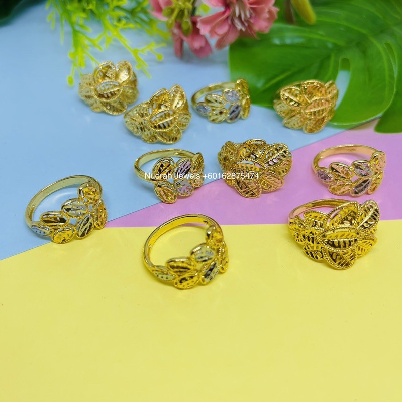 Buy Cop 916 Cincin Daun K3tum 4 Jenis Terbaru Emas Korea Exclusive Design Mcm Emas Sebenar Seetracker Malaysia