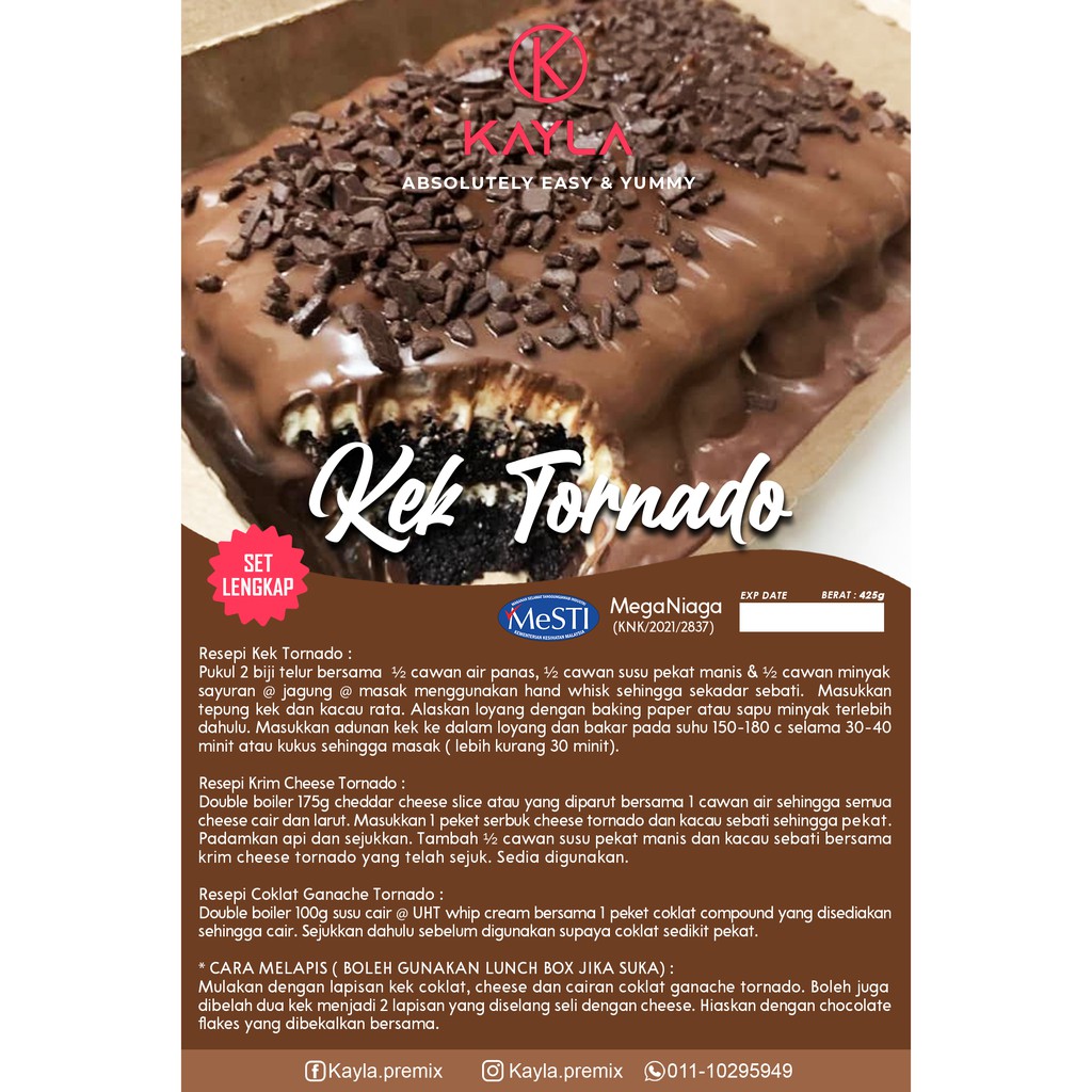 Promo Set Lengkap Tepung Kek Tornado 425g Shopee Malaysia