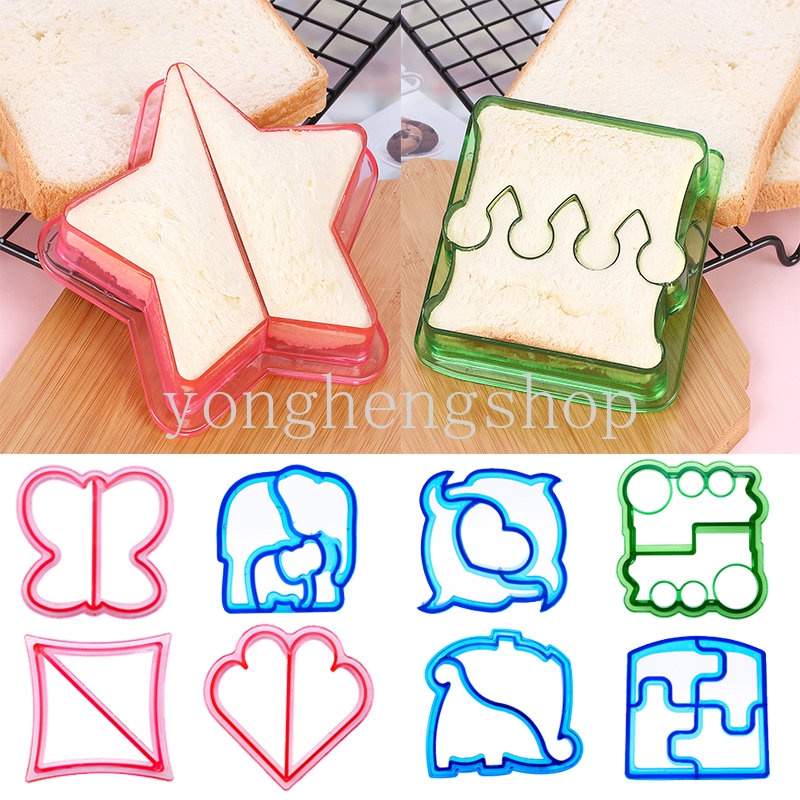 Cute DIY Sandwich Mould Toast Bread Cutter Biscuit Cookie Embossing Cutters Kids Breakfast Bento Mold Kitchen Baking Tool