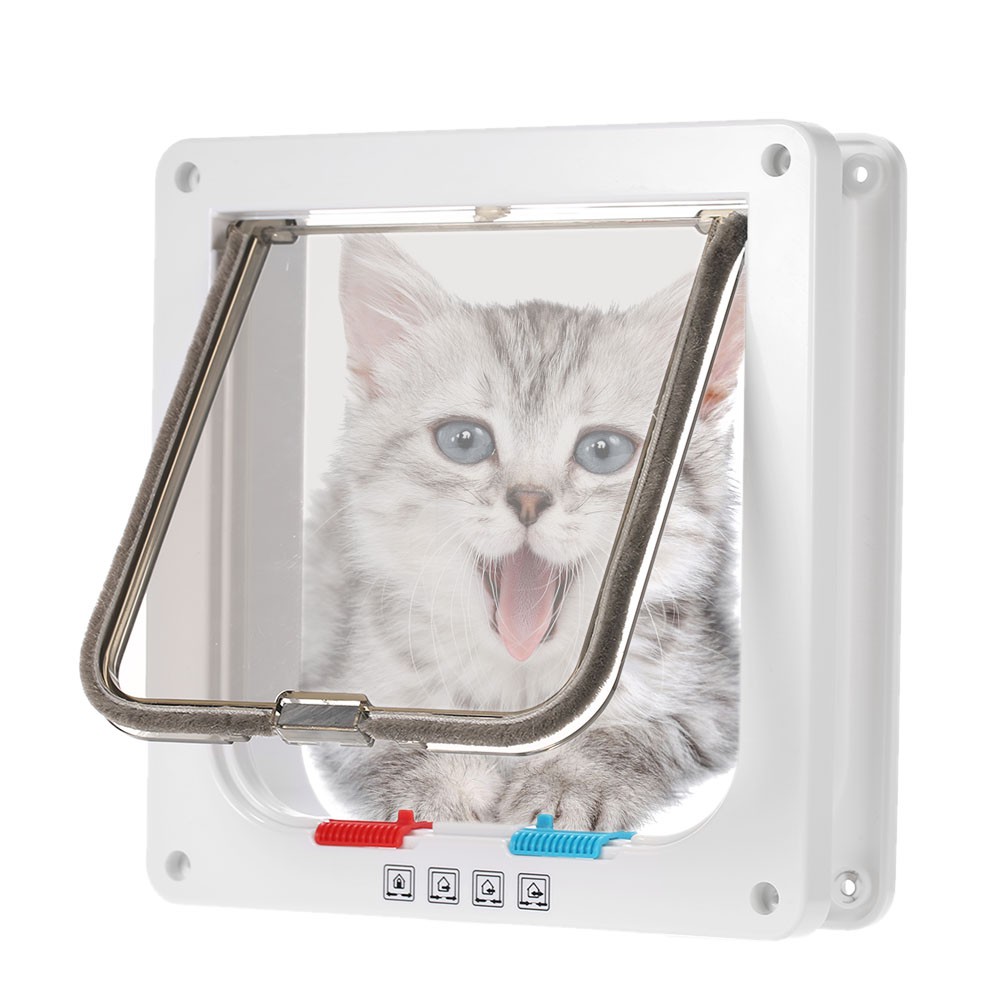 Dog Door Small Middle 4 Way Locking Cat Flap Wall Mount Pet Door