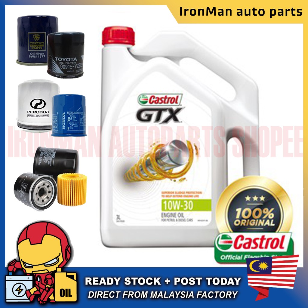 Original Castrol GTX 10W30 Mineral Oils Engine Oil (3L 