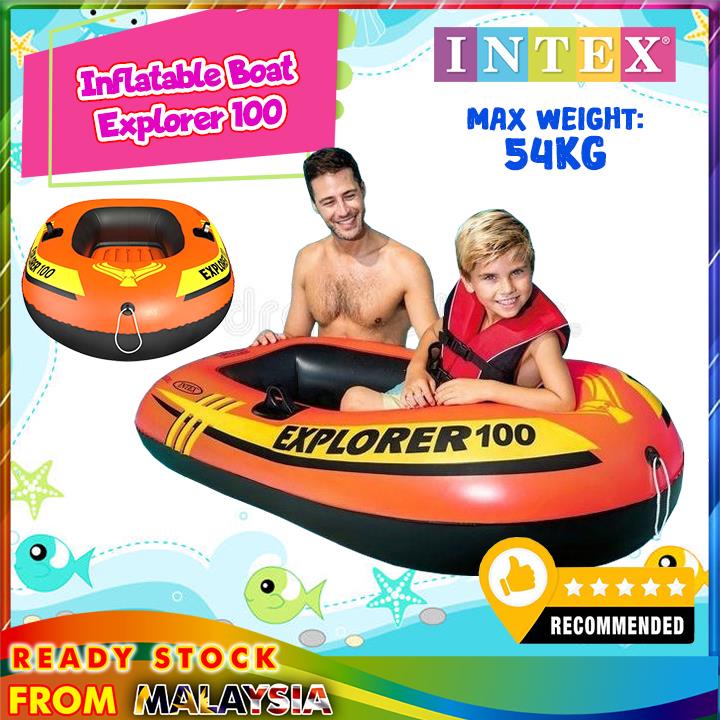 INTEX 58329 Explorer 100 Inflatable Fishing Boat Outdoor Air Boat (1 ...