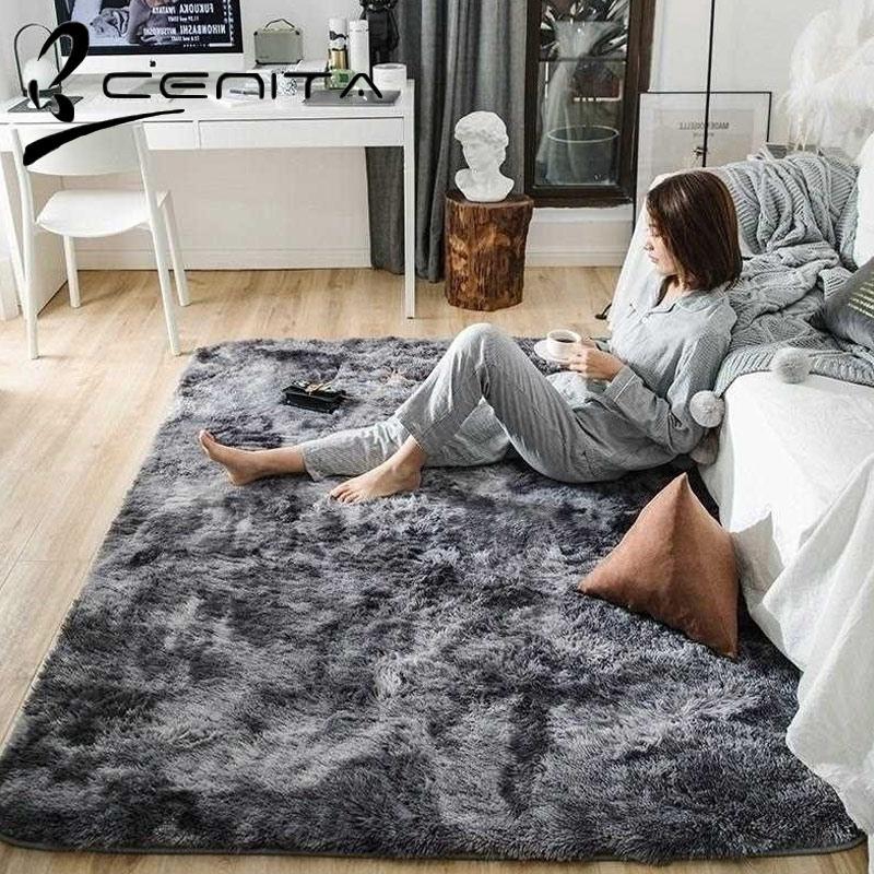 Cenita Polyester Fiber Carpet Floor Warm Mat Area Rug Bedroom Fluffy Rugs