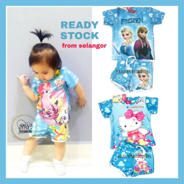  BAJU  RENANG  KANAK KANAK PONY FROZEN KITTY BABY  GIRLS  