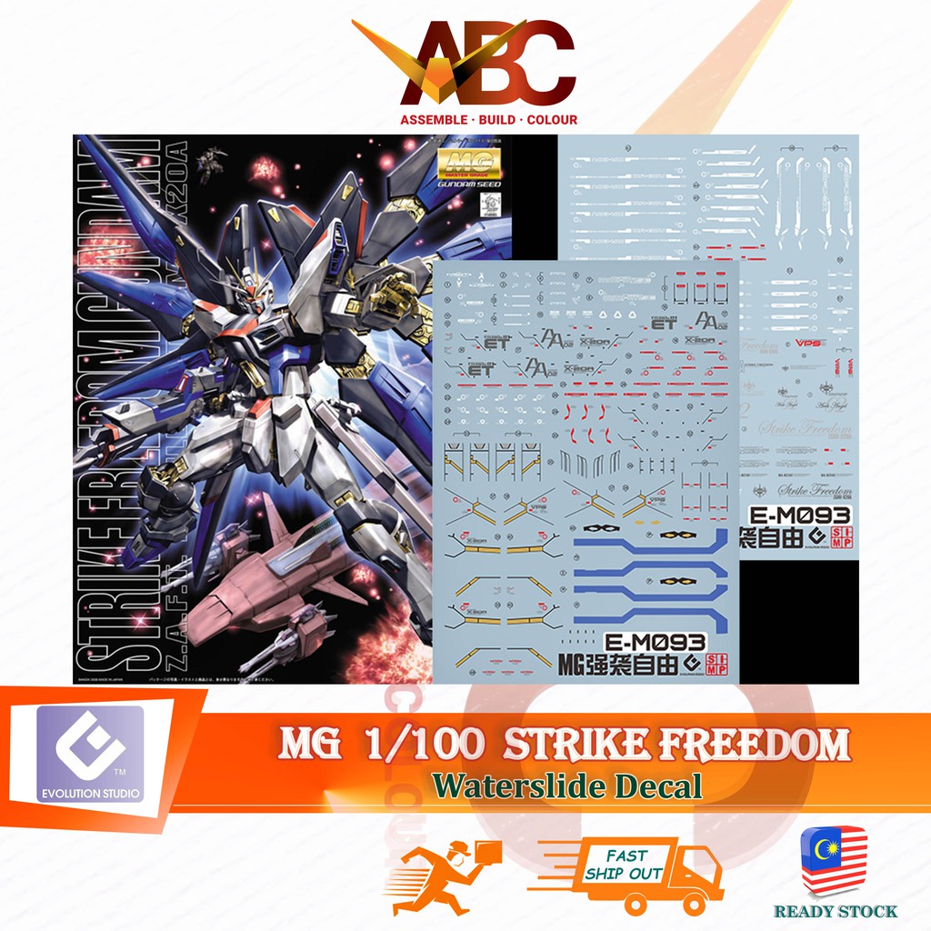 +Decals For HG 1/144 Strike Freedom fluorescent blue Effect Wing x 2 