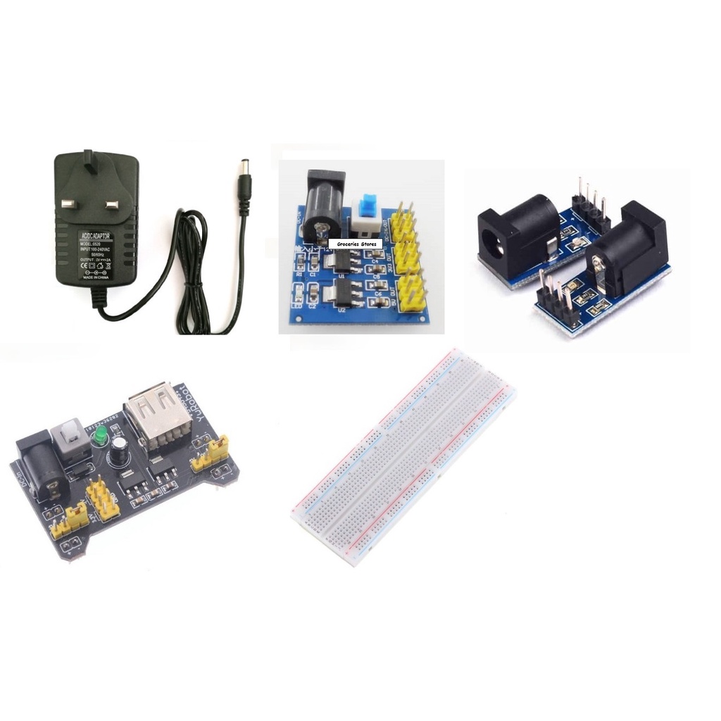 Solderless Breadboard 830 Holes PCB Power Supply Module 12V 9V 3.3V 5V Jumper Wires Adapter