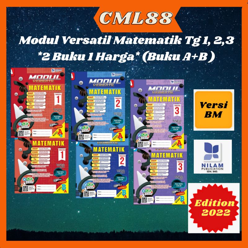 Cml88 Versi Bm Modul Versatil Matematik Ting 1 2 3 Kssm 2022 Nilam Shopee Malaysia