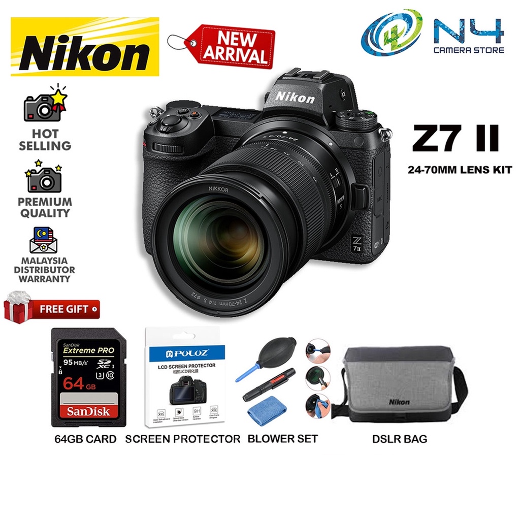Nikon Z7 II Mirrorless Digital Camera Body Only Nikon Z7 II Kit Lens 24