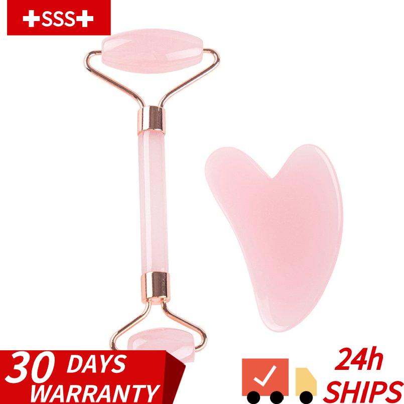 Jade Rollers Set Gua Sha Facial Rollers Skin Care Tool For Crystal Jade