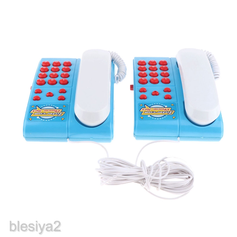 Telefone Wired Intercom Kinderspielzeugtelefon mit 2 Telefonen 