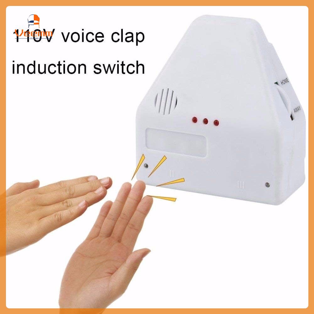 【Fast Delivery】 Sound Activated On/off Switch by Hand Clap 110/220V Electronic Control Gadget White 【Veemm】