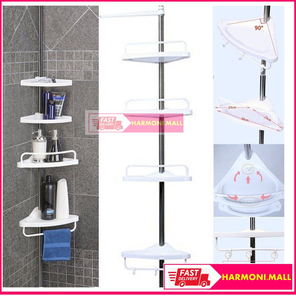 4 Tier Bathroom Corner Shelf Rack 0004 Rak Bilik Air Tandas Shopee Malaysia