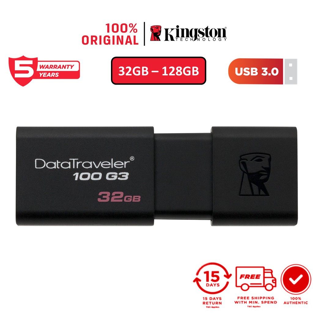 Kingston DataTraveler 100 G3 DT100G3 USB 3.0 Flash Drive Pendrive (32GB ...