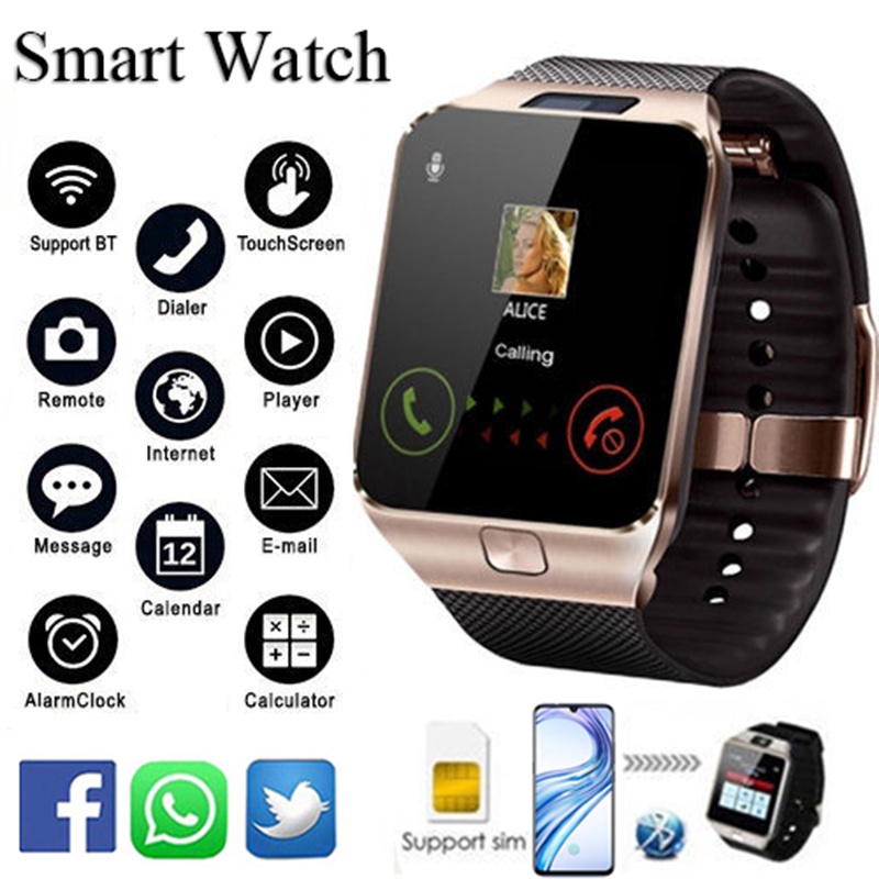 【READY STOCK】2022 NEW DZ09 Smart Watch men android phone bluetooth Watch Waterproof Camera Sim Card Smartwatch Call Bracelet Watch Women