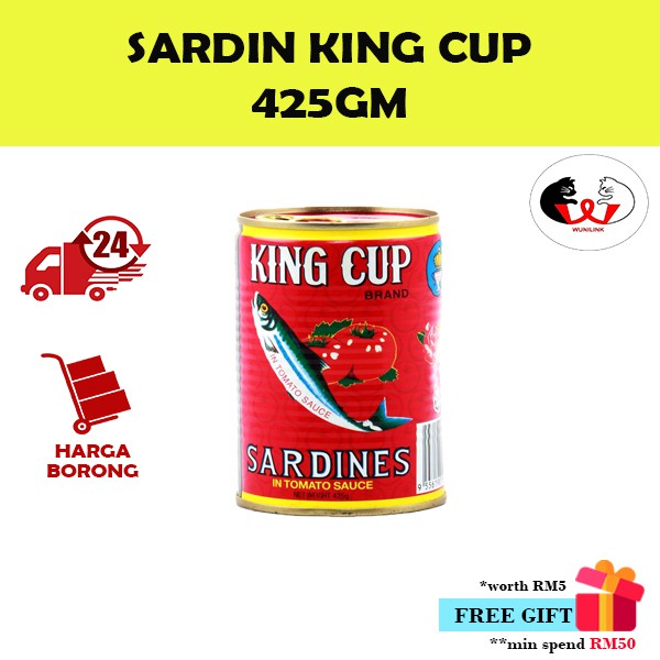 Cheapest King Cup Brand Sardines in Tomato Sauce | Ikan Sardin dalam Sos Tomato | 金杯牌沙丁鱼 425g