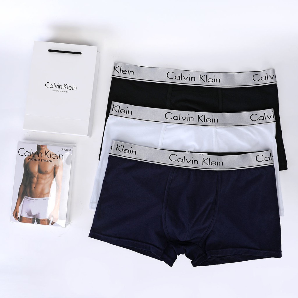 Limited Time Offe (3PC+Box)Calvin Klein Men's Underwear Cotton Fabric  Breathable Trunks | Shopee Malaysia