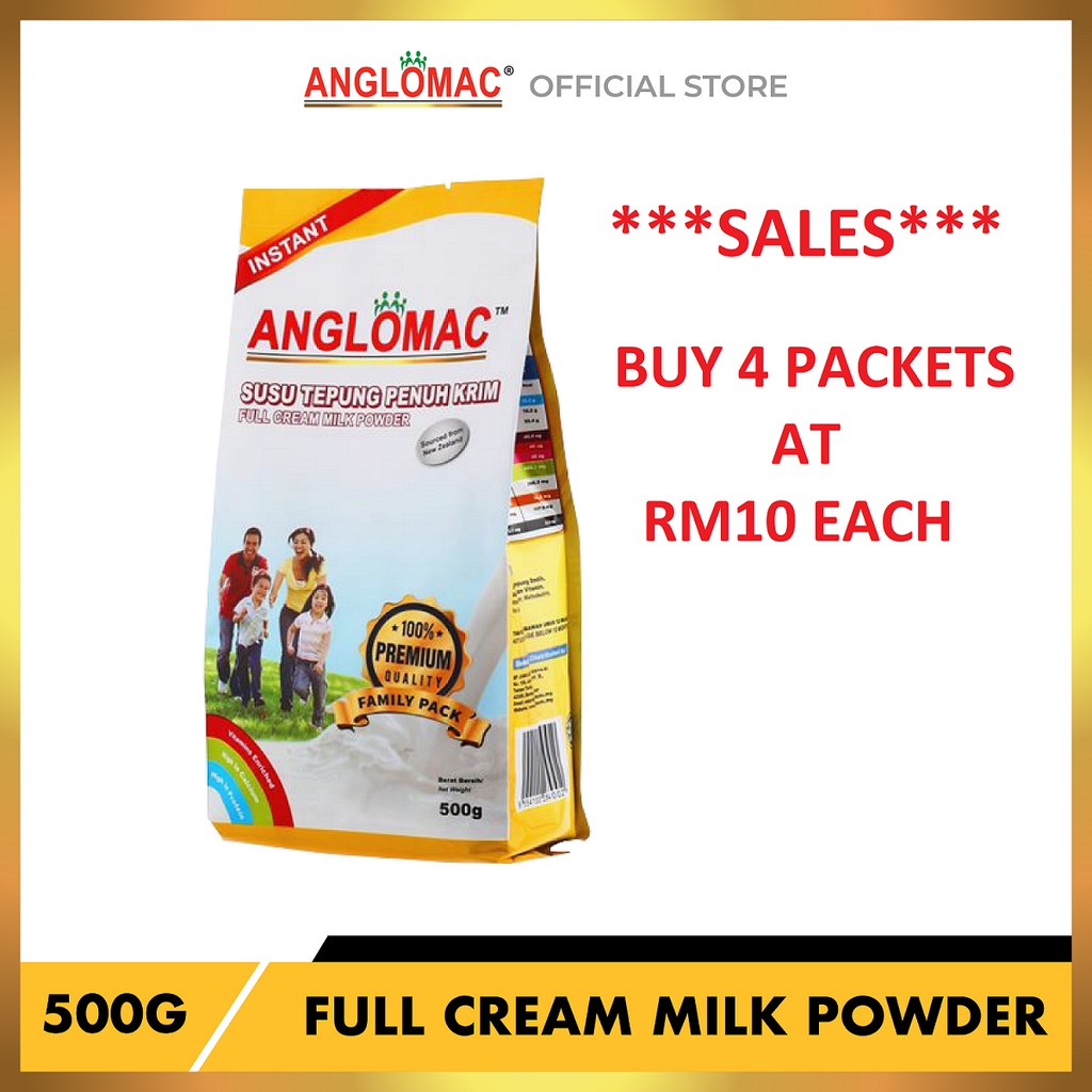 SUSU TEPUNG PENUH KRIM ANGLOMAC - FULL CREAM MILK 500G ...