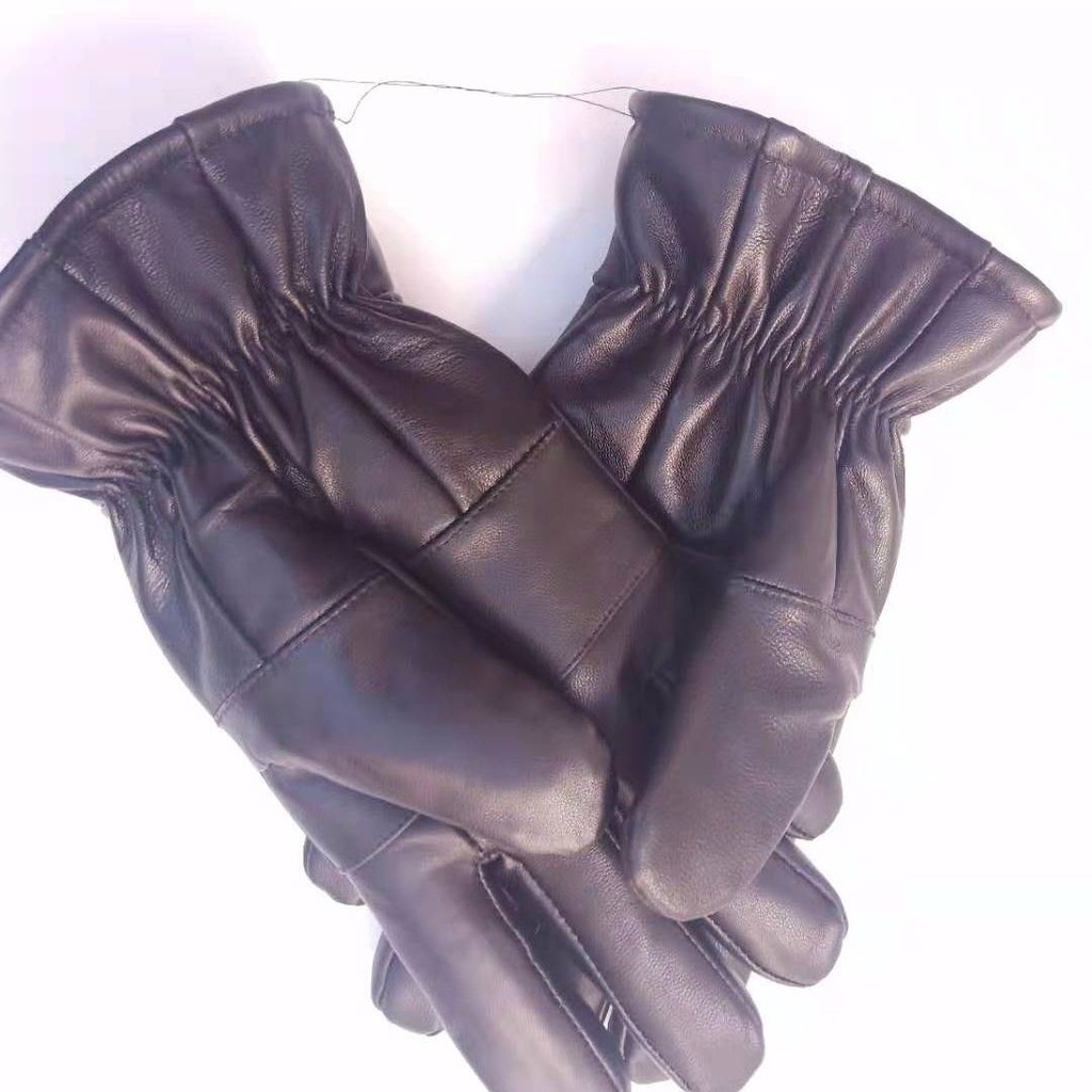 purple leather gloves mens