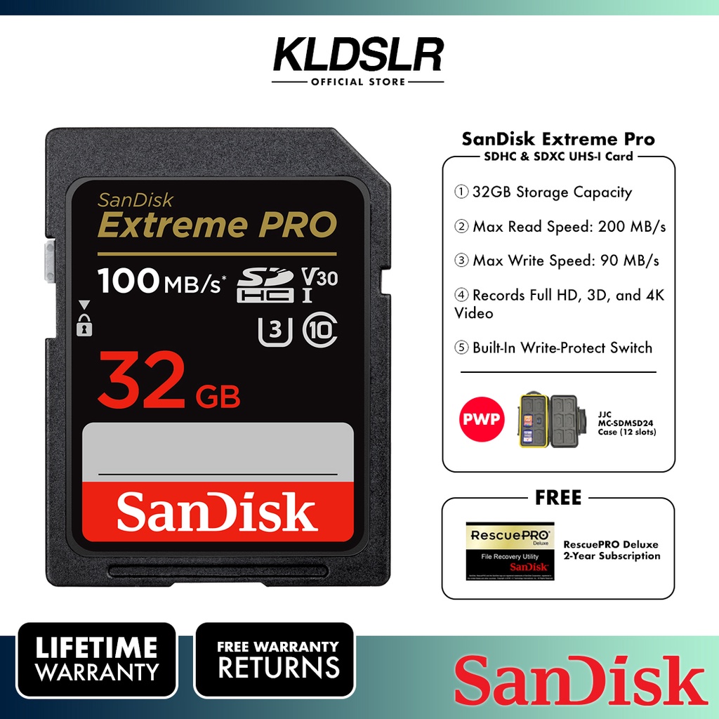 SanDisk Extreme PRO 32GB 100MB/s UHS-I SDHC Memory Card (SanDisk Malaysia) ( SDSDXXO-032G-GN4IN) | Shopee Malaysia