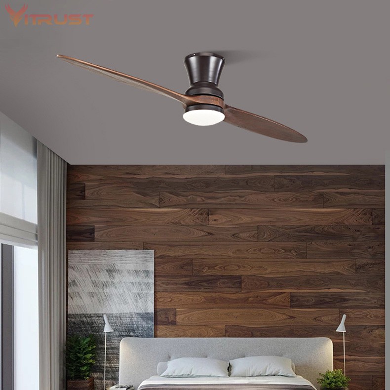 Two Blade Indoor Ceiling Fan Dimmable Ceiling Fan With Led Light Kit 52 Inch