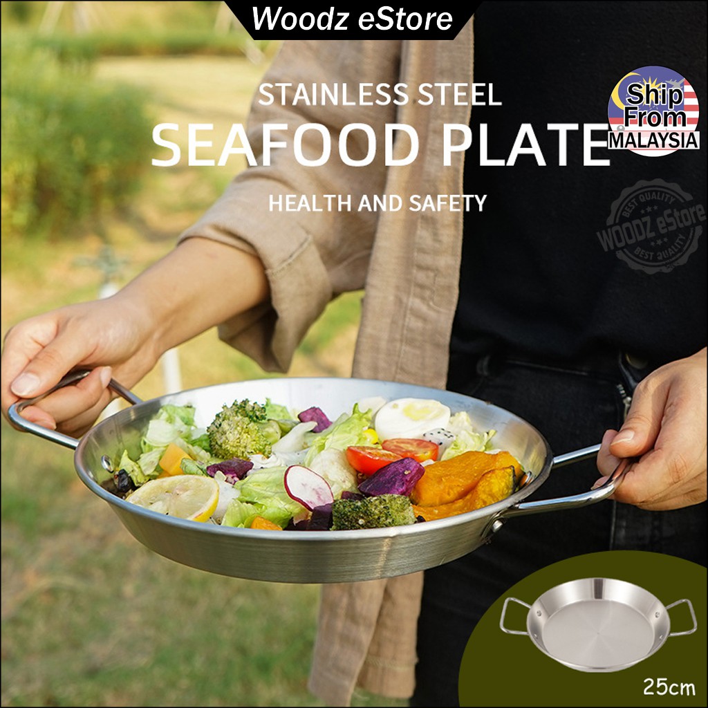 [Woodz] Ultralight Seafood Plate Salad Plate Cooking Pot Outdoor Camping BBQ Cookware Pot Tableware Cutlery