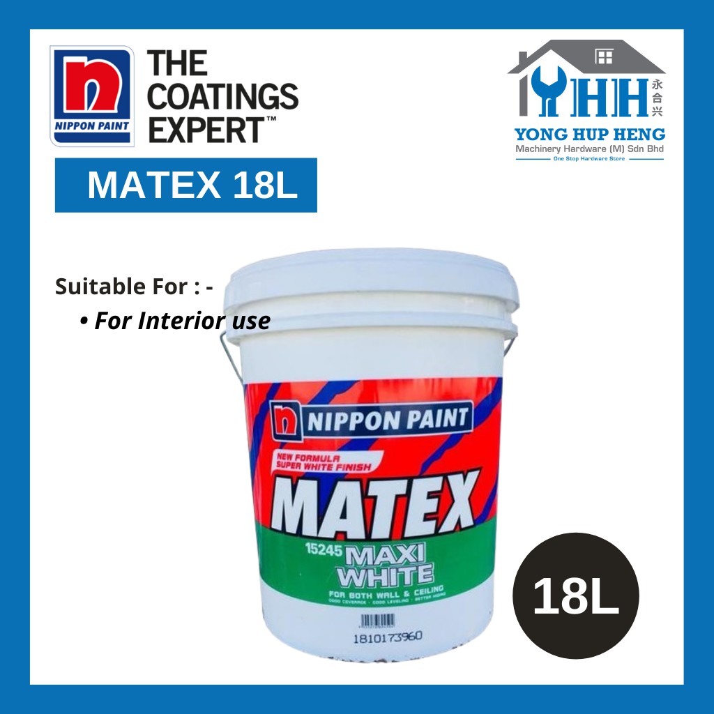 18L [NIPPON] Nippon Paint Super Matex White 15245 / 9102 Shopee Malaysia