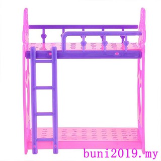 2019 Plastic Purple Pink Double Bed Kelly Barbie Doll Bedroom Furniture Accessor